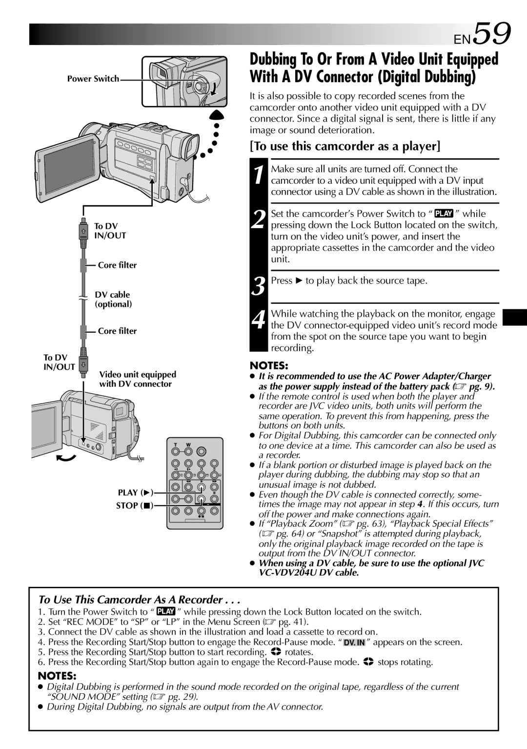 JVC GR-DV2000 specifications EN59 