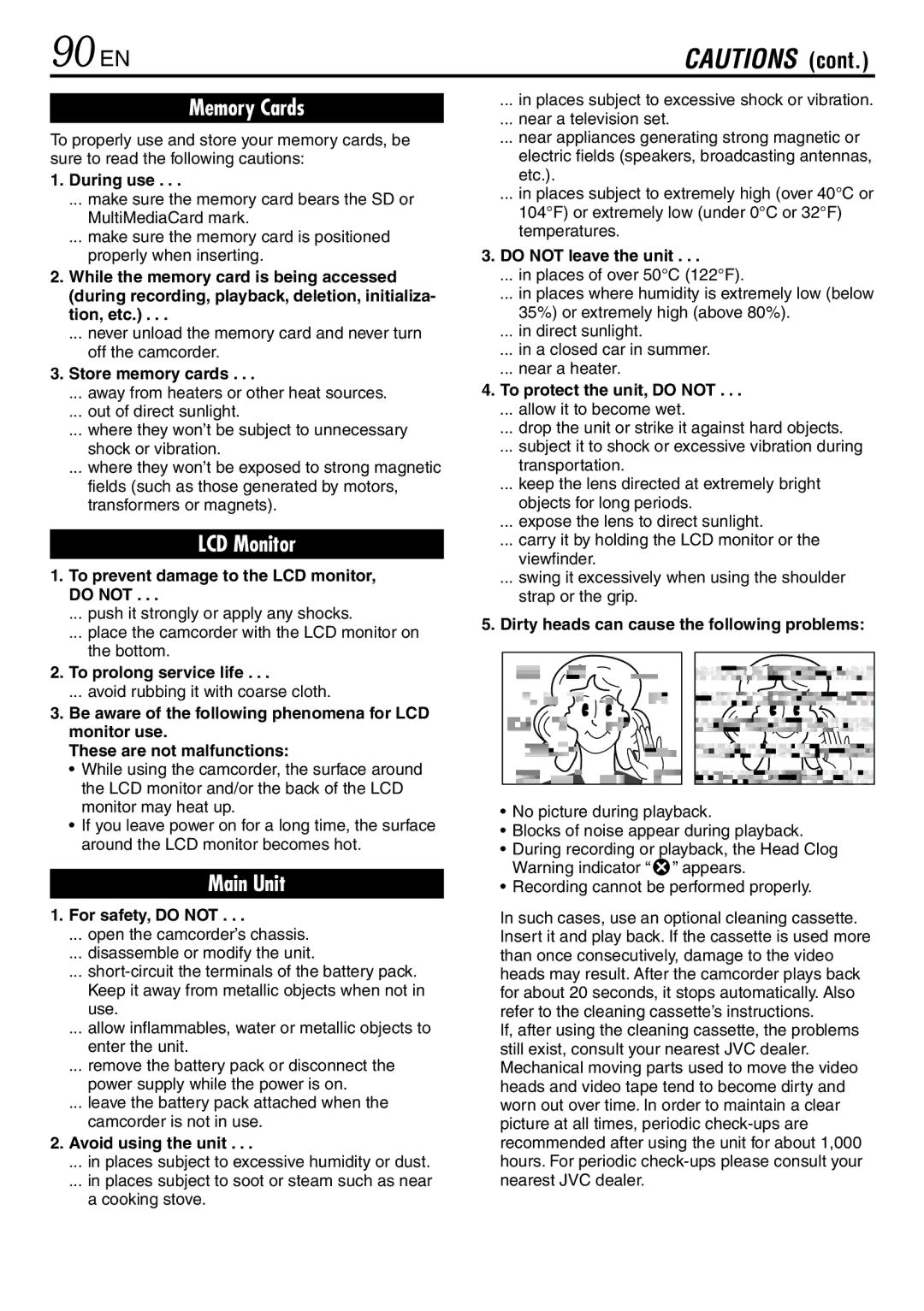 JVC GR-DV3000 specifications 90 EN 