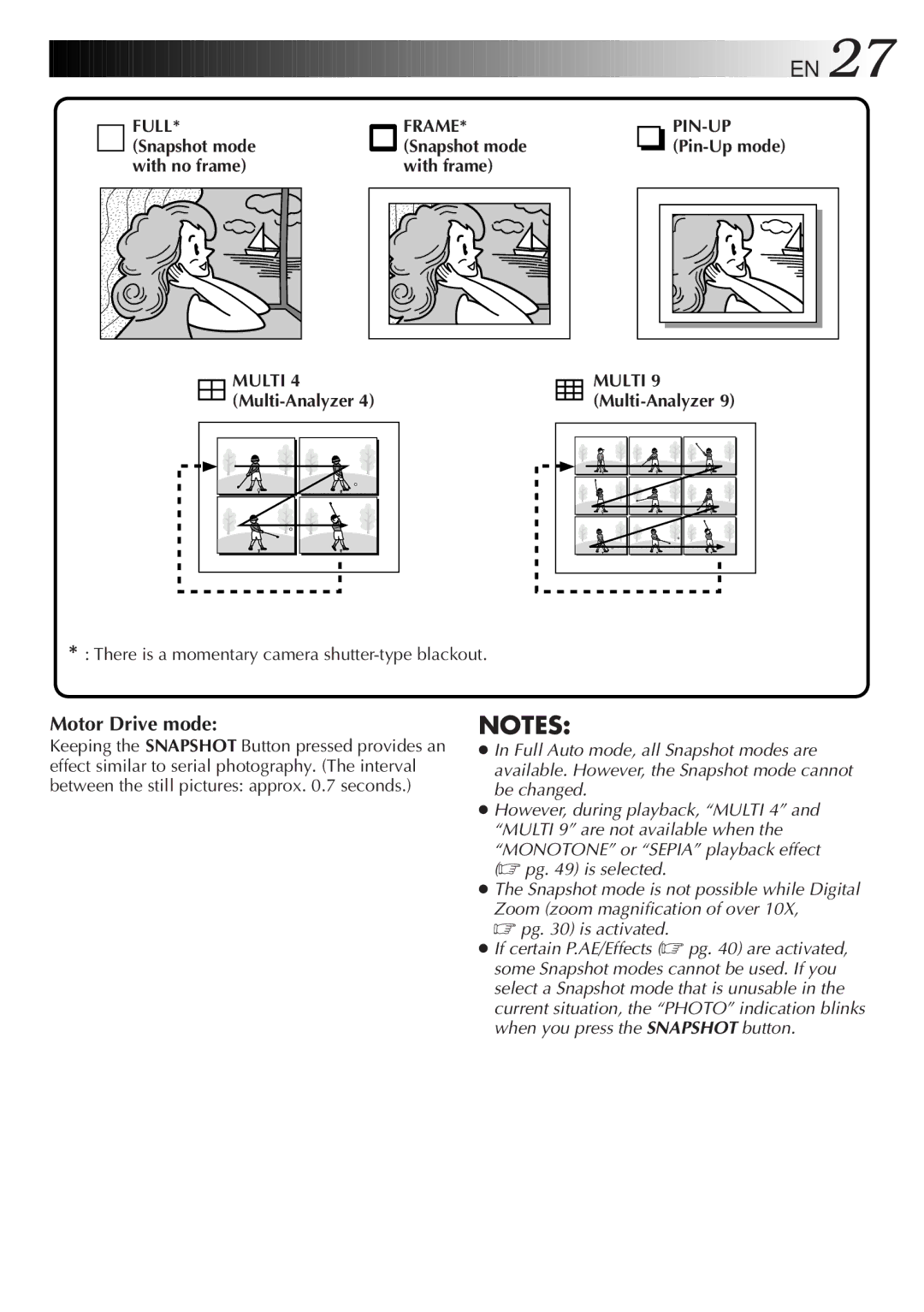 JVC GR-DV33 manual Motor Drive mode 