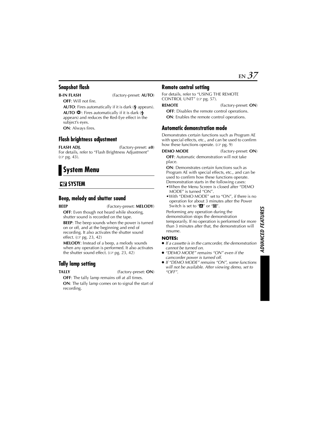 JVC GR-DV5000, GR-DV4000 instruction manual System Menu 