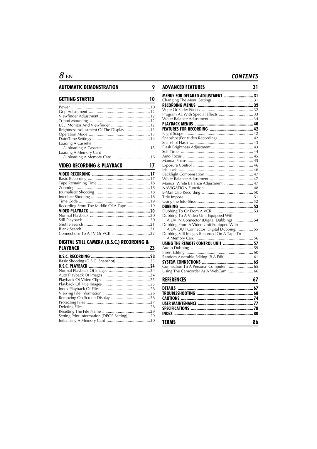 JVC GR-DV4000, GR-DV5000 instruction manual References 