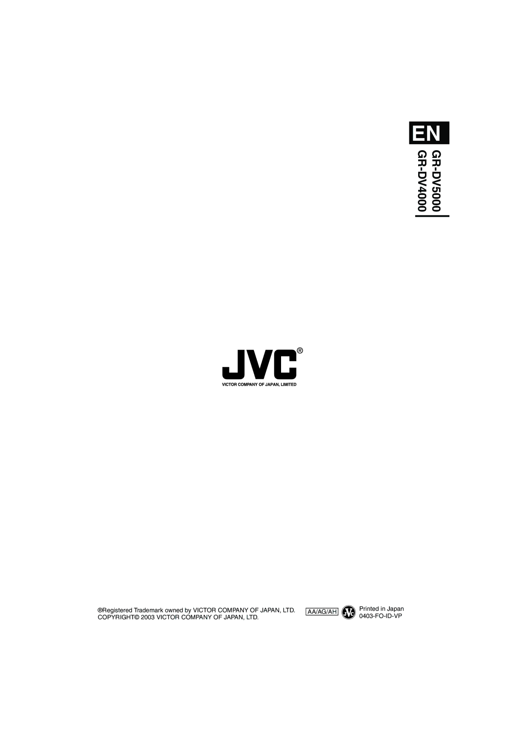 JVC instruction manual GR-DV5000 GR-DV4000 