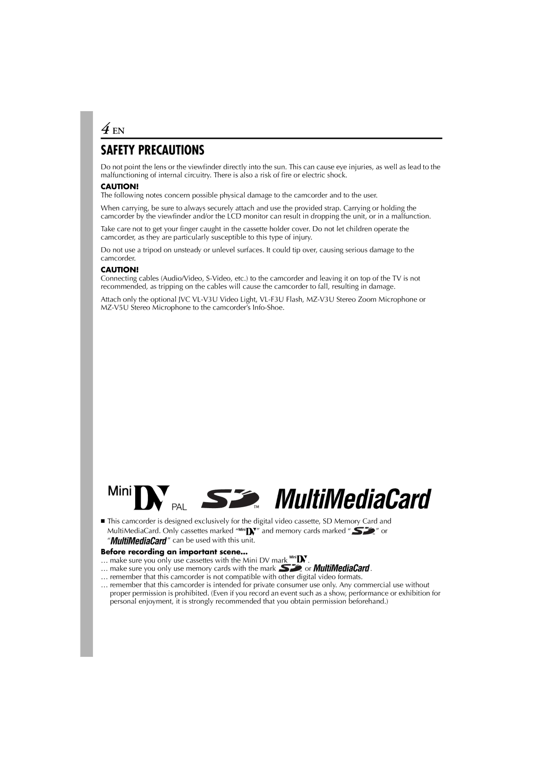 JVC GR-DV700, GR-DV900 instruction manual Before recording an important scene… 