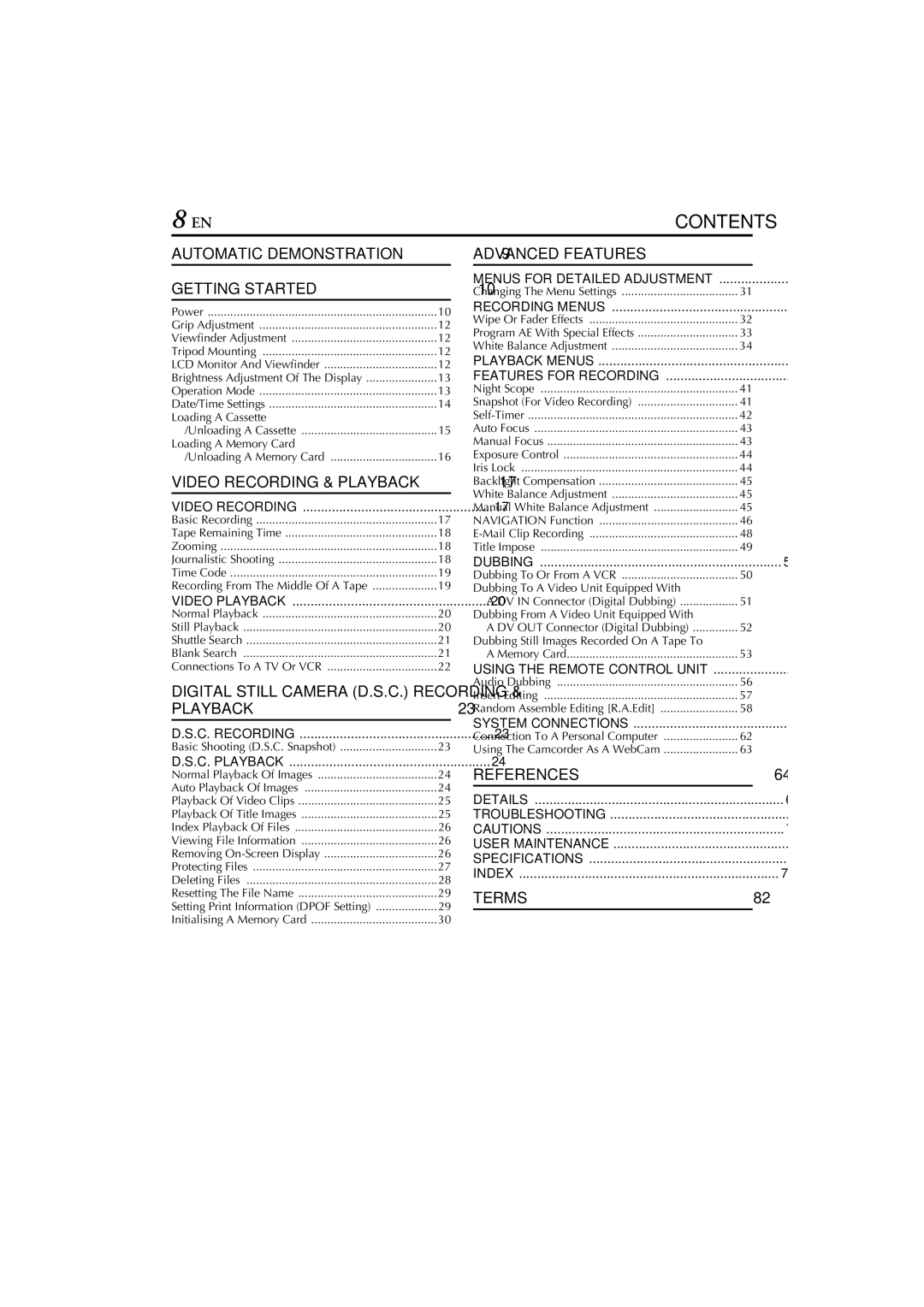 JVC GR-DV700, GR-DV900 instruction manual References 