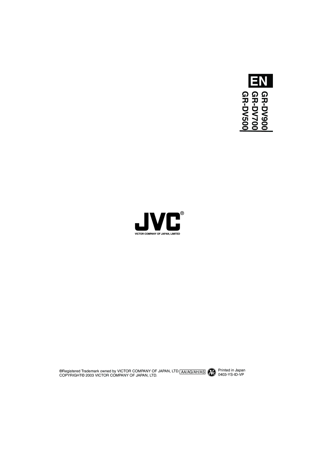 JVC instruction manual EN GR-DV500GR-DV700GR-DV900 