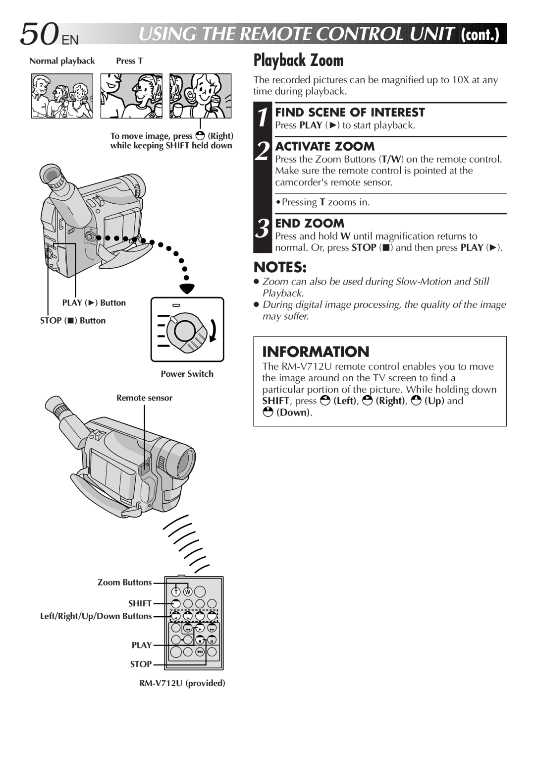 JVC GR-DVF20, LYT0244-001A manual Playback Zoom, Activate Zoom, END Zoom, Down 