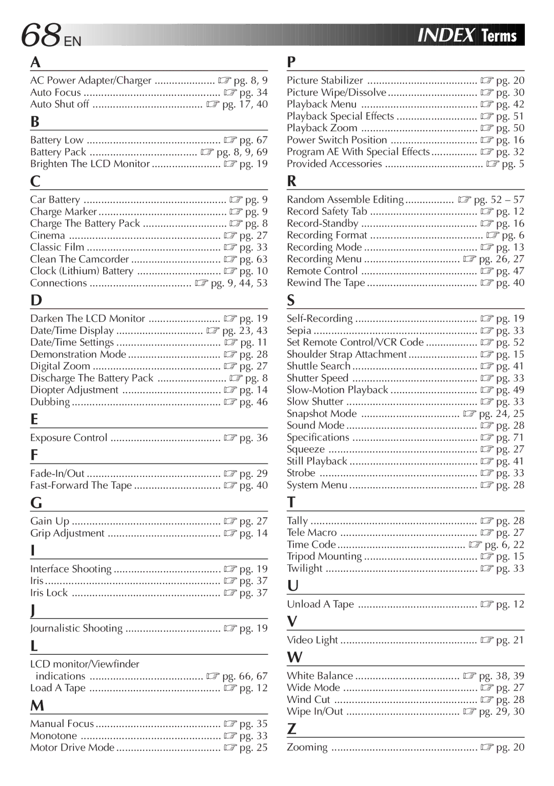 JVC GR-DVF20, LYT0244-001A manual 68 EN 