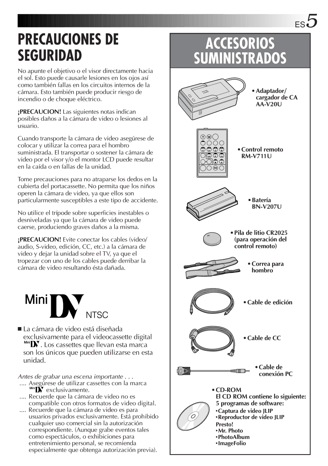 JVC GR-DVF31 manual ES5, Cd-Rom 