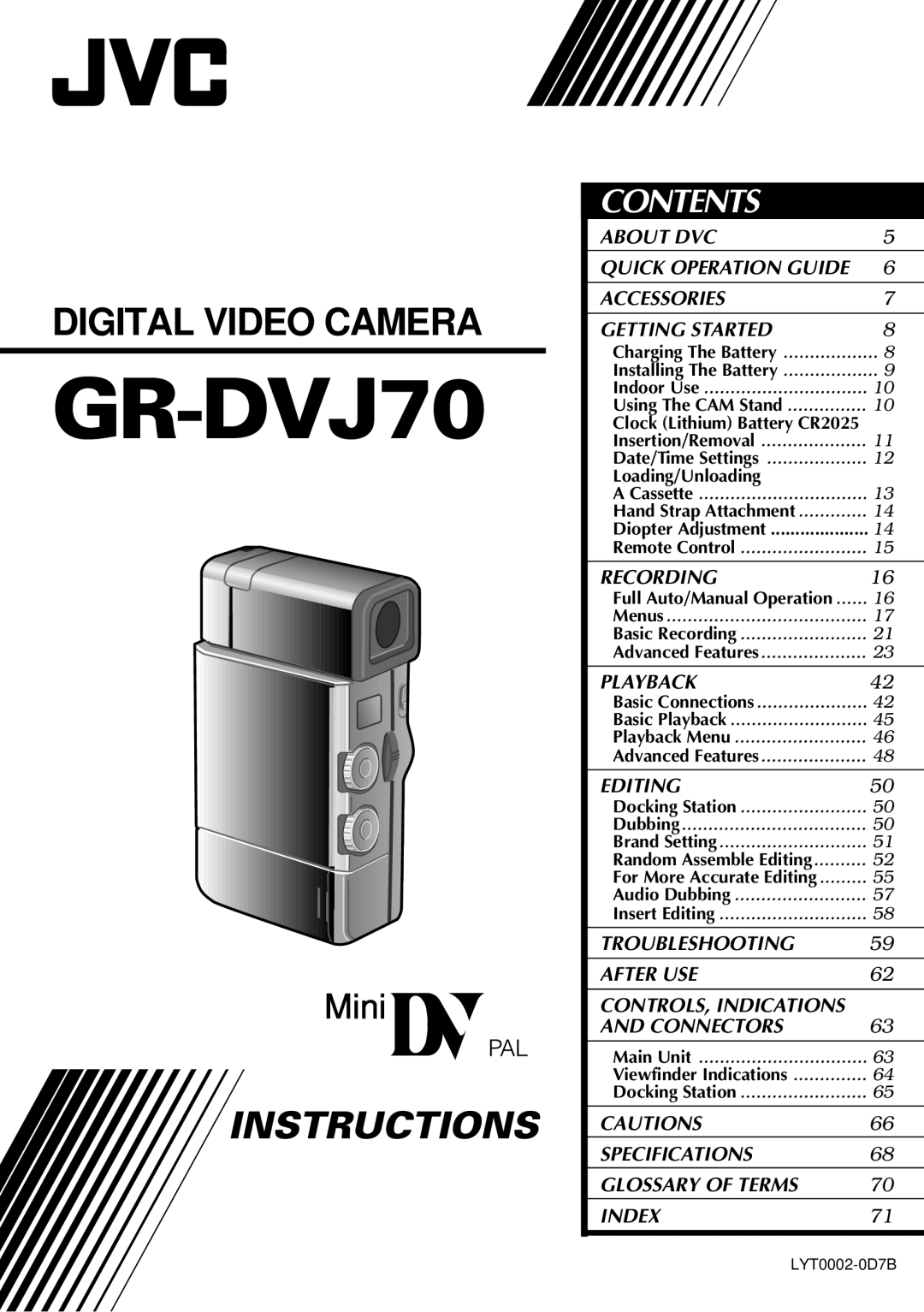 JVC GR-DVJ70 specifications 