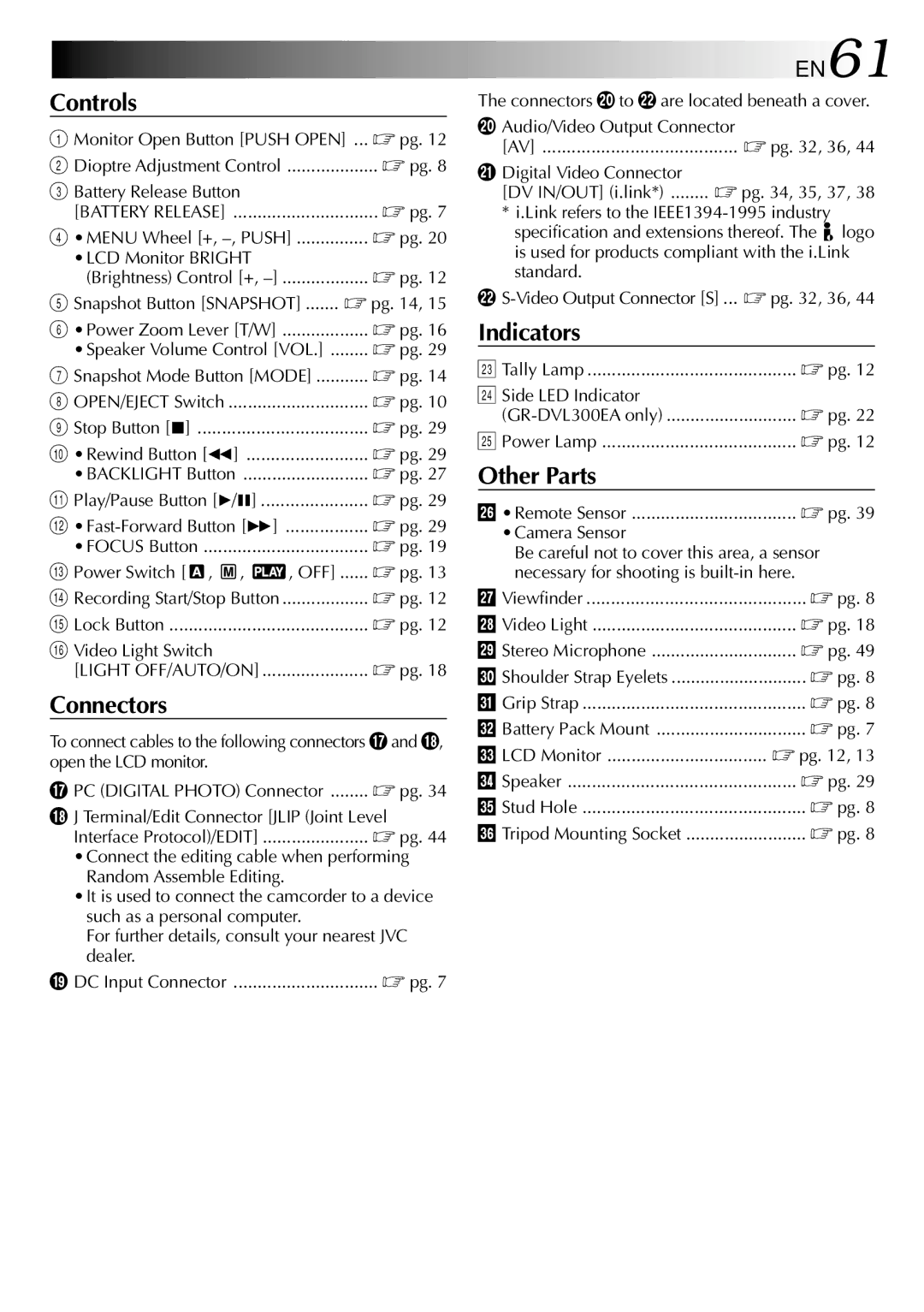 JVC GR-DVL300, GR-DVL100 specifications EN61 