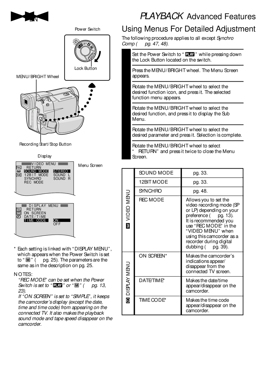 JVC GR-DVL100 specifications 32 EN 