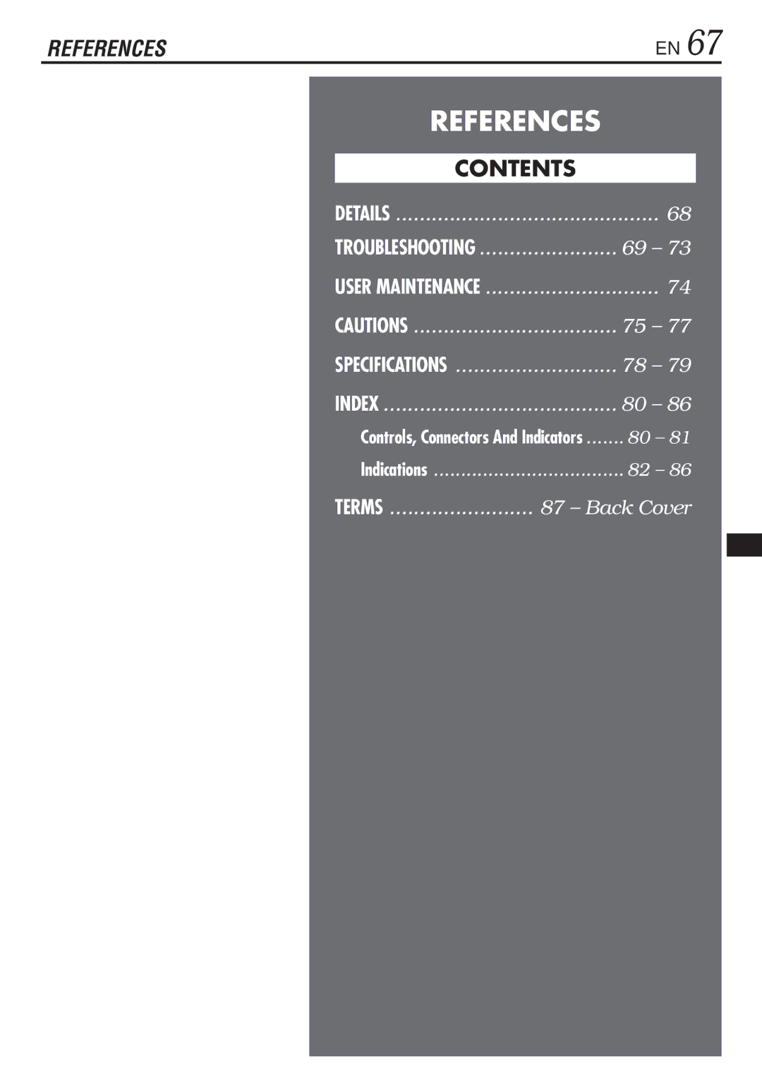 JVC GR-DVL1020, GR-DVL820 specifications References 