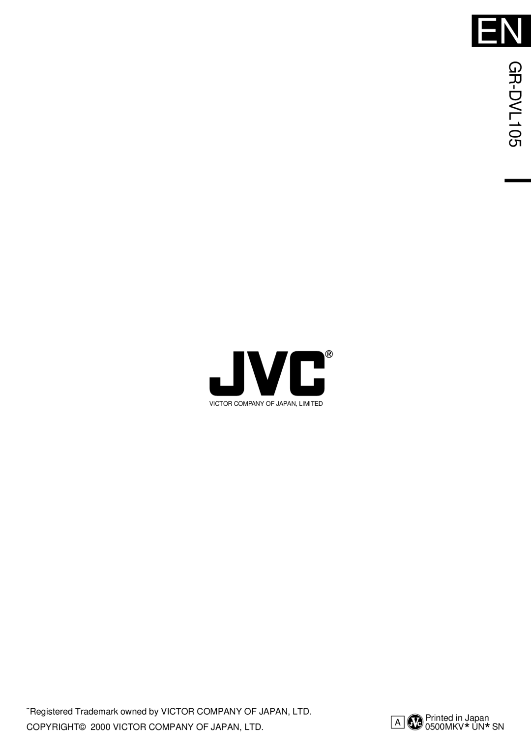 JVC GR-DVL105 specifications 