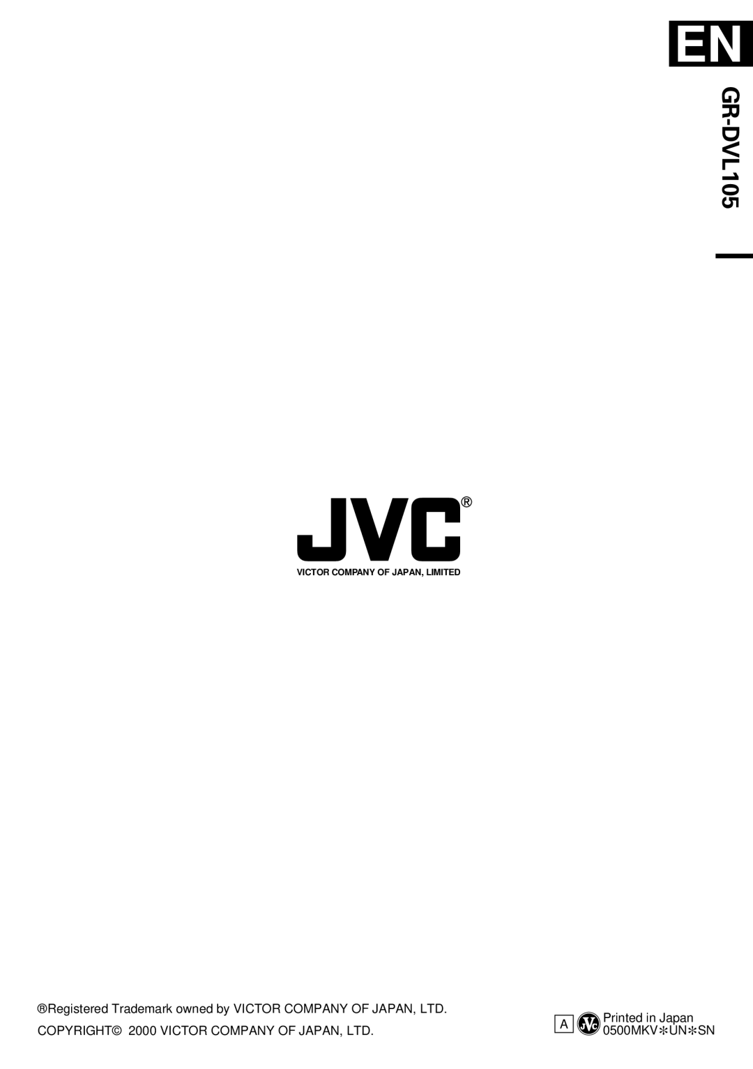 JVC GR-DVL105 specifications 