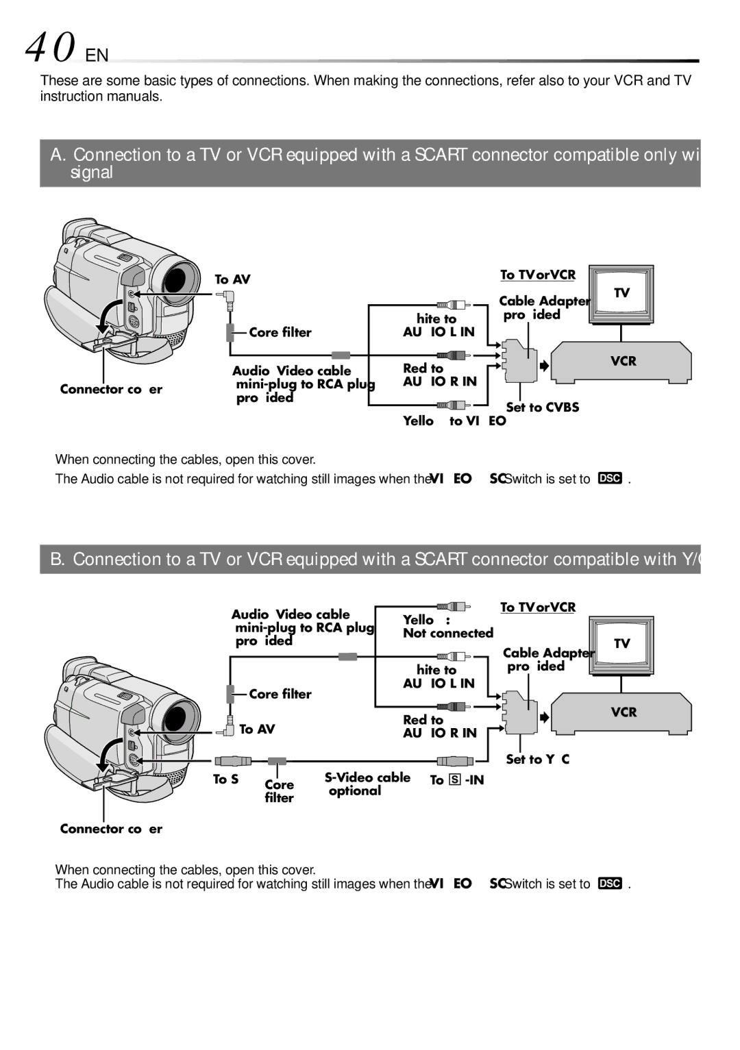 JVC GR-DVL109, GR-DVL309, GR-DVL108, GR-DVL308 specifications 40 EN 