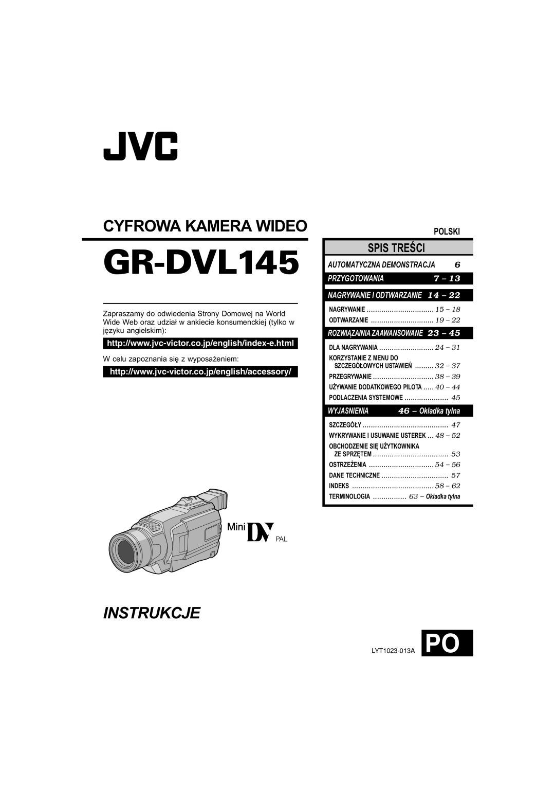 JVC GR-DVL145 manual 