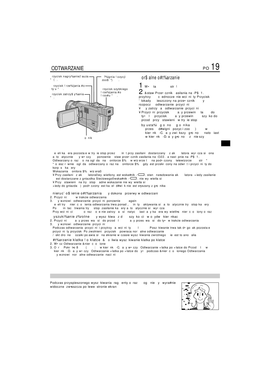 JVC GR-DVL145 manual Normalne odtwarzanie, Aby ustawić głośność głośnika, Głośnik 