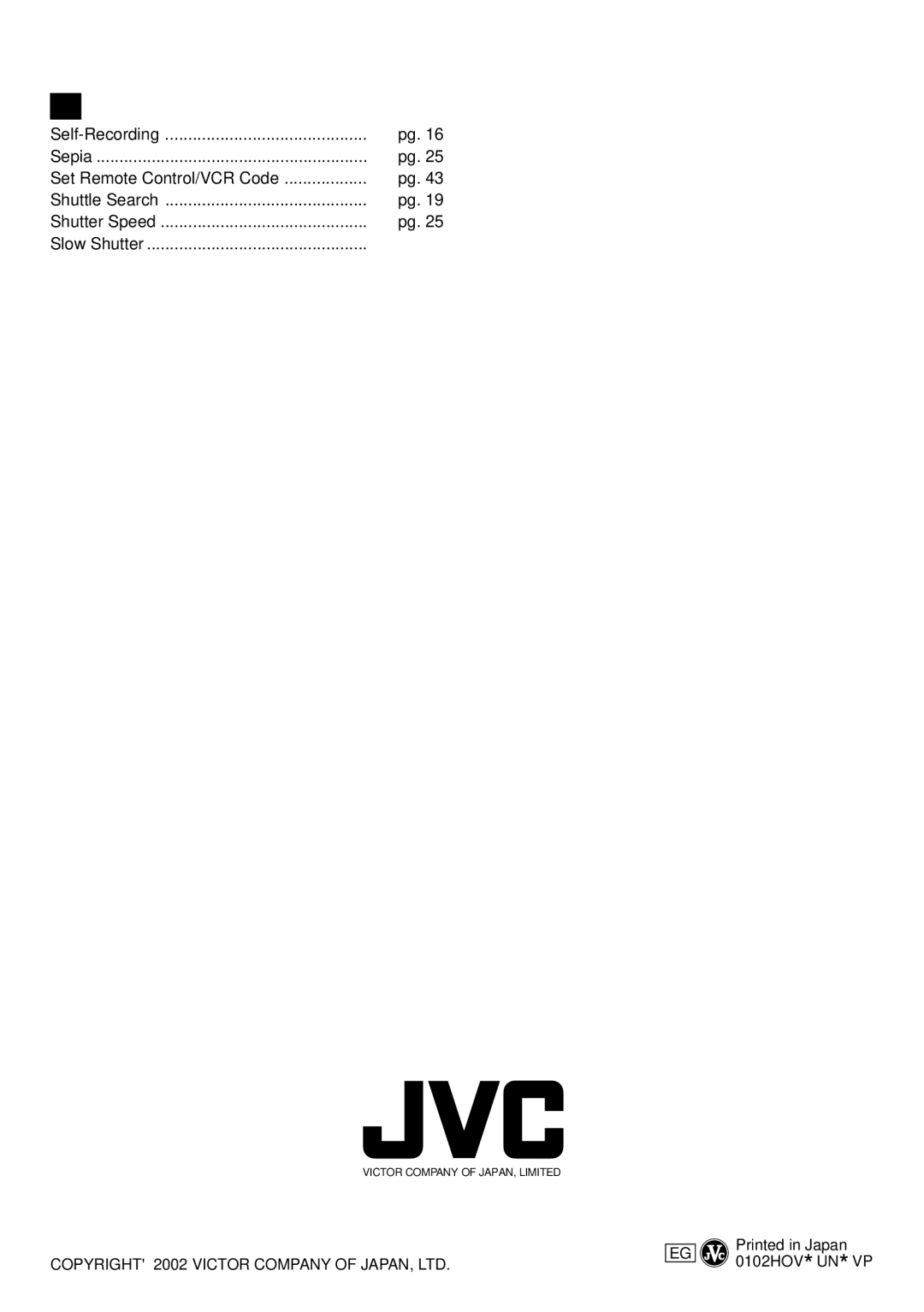 JVC GR-DVL155 specifications Pg , 35, Unload a Tape, White Balance 