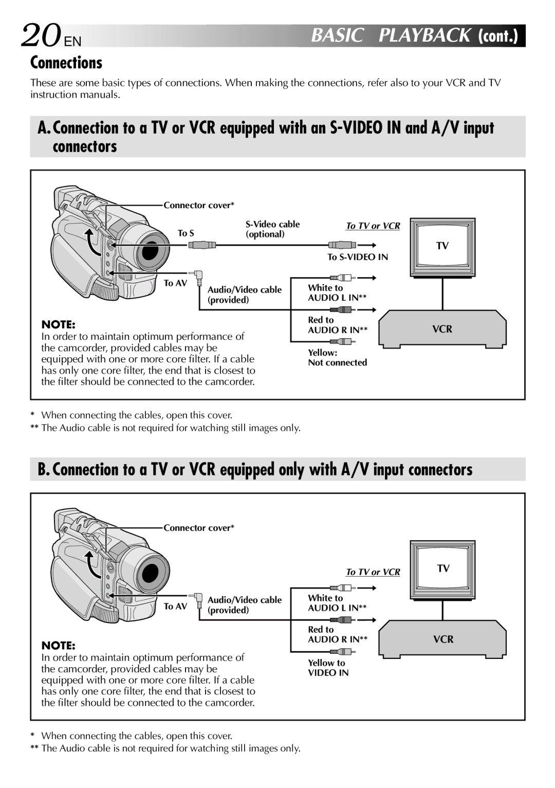 JVC GR-DVL210 specifications 20 EN 