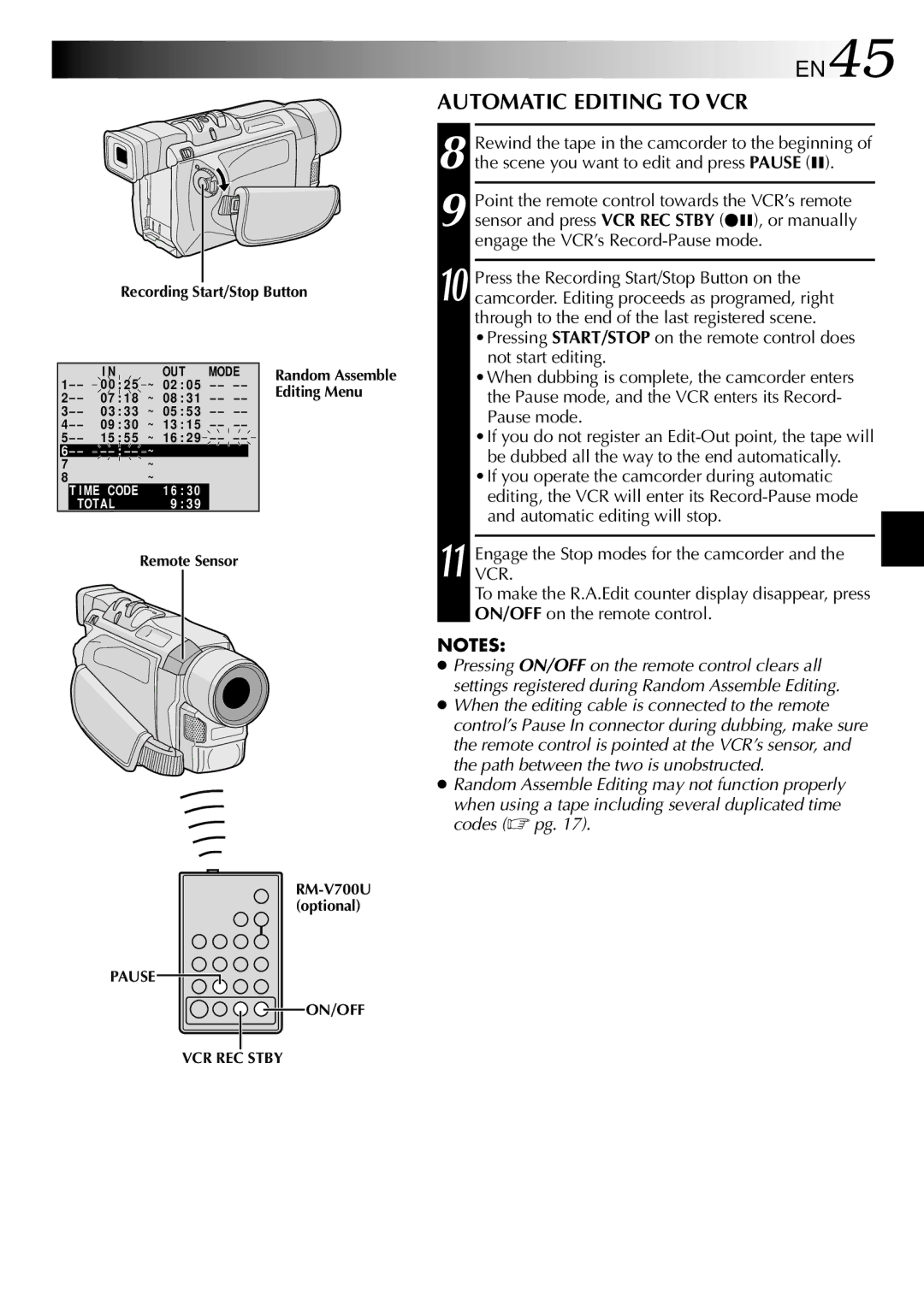 JVC GR-DVL210 specifications Automatic Editing to VCR 