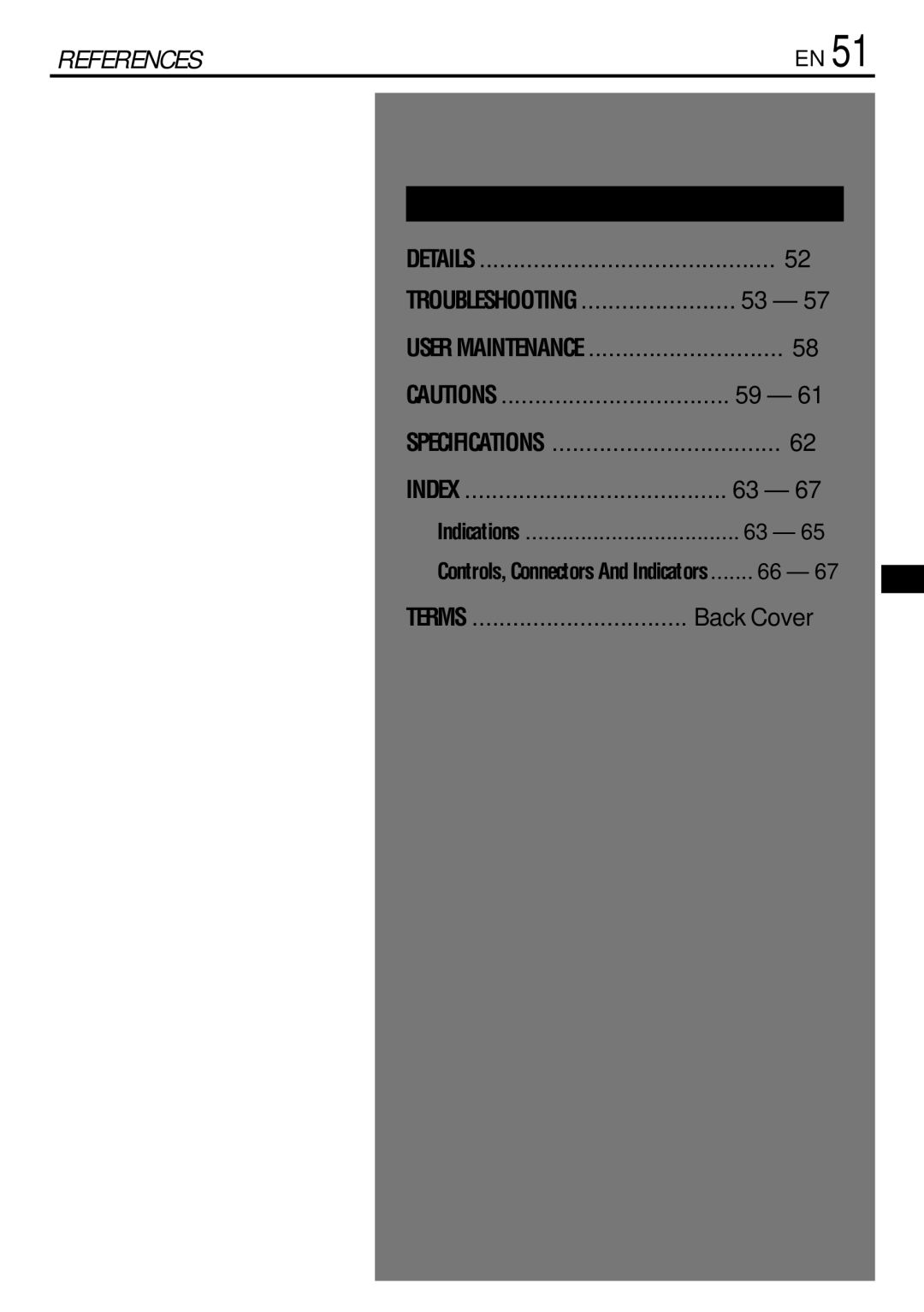 JVC GR-DVL220 specifications References 