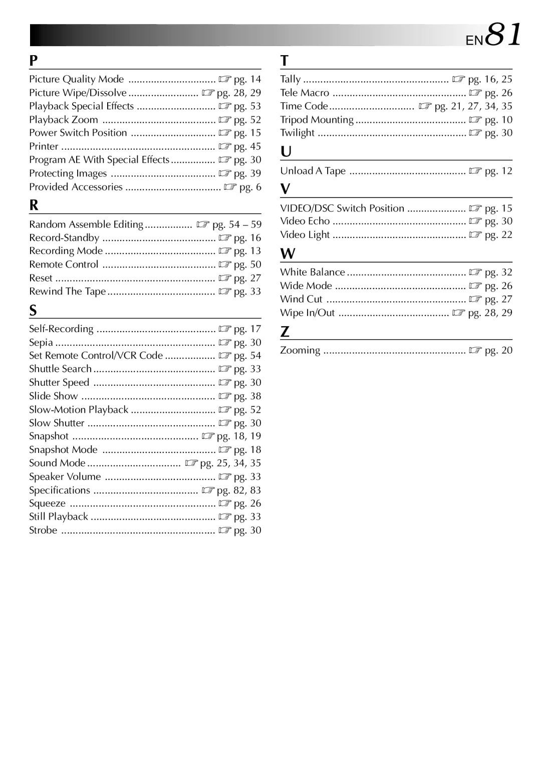 JVC GR-DVL805, GR-DVL505 specifications EN81, Time Code 