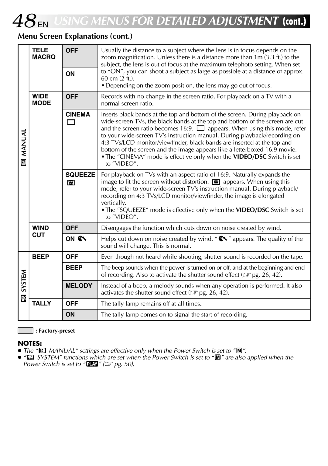 JVC GR-DVL512 specifications Normal screen ratio, Screen ratio becomes, To Video, Activates the shutter sound effect  pg 