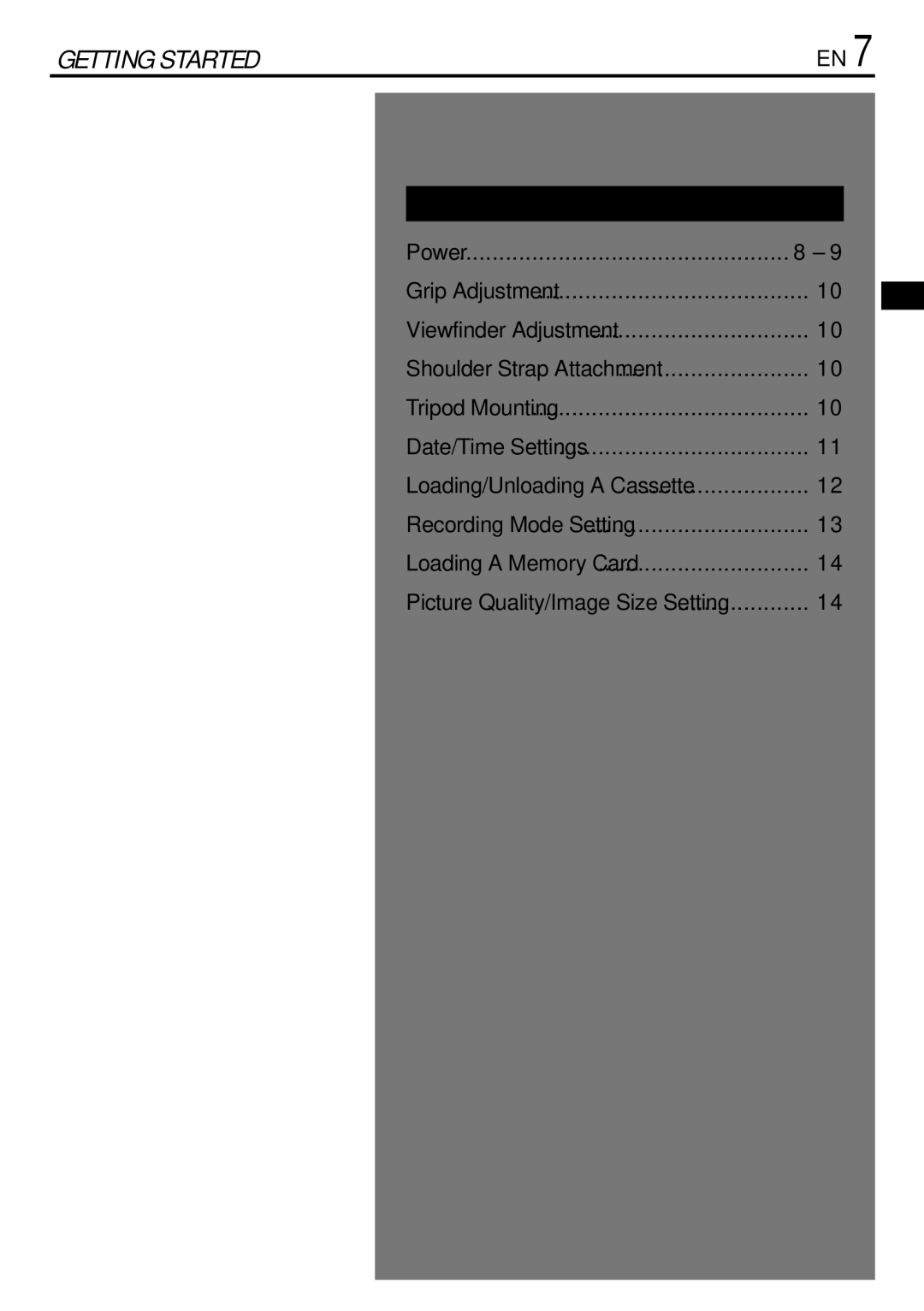 JVC GR-DVL522 specifications Getting Started 