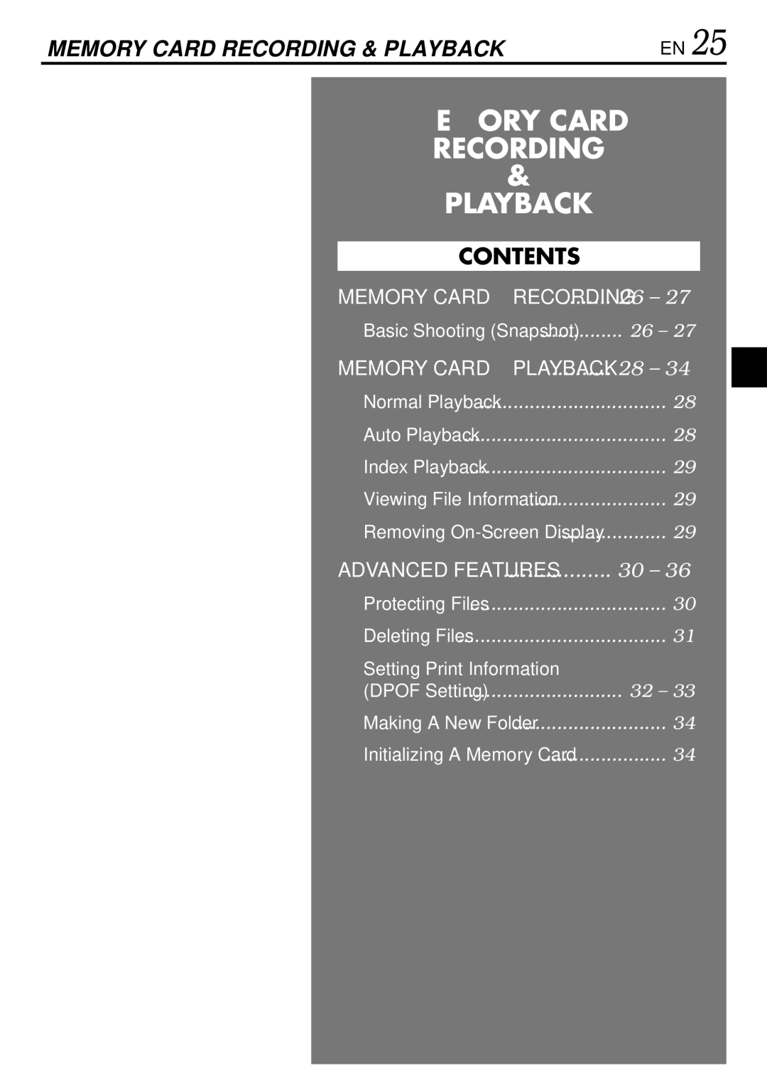 JVC GR-DVL725 instruction manual Memory Card 