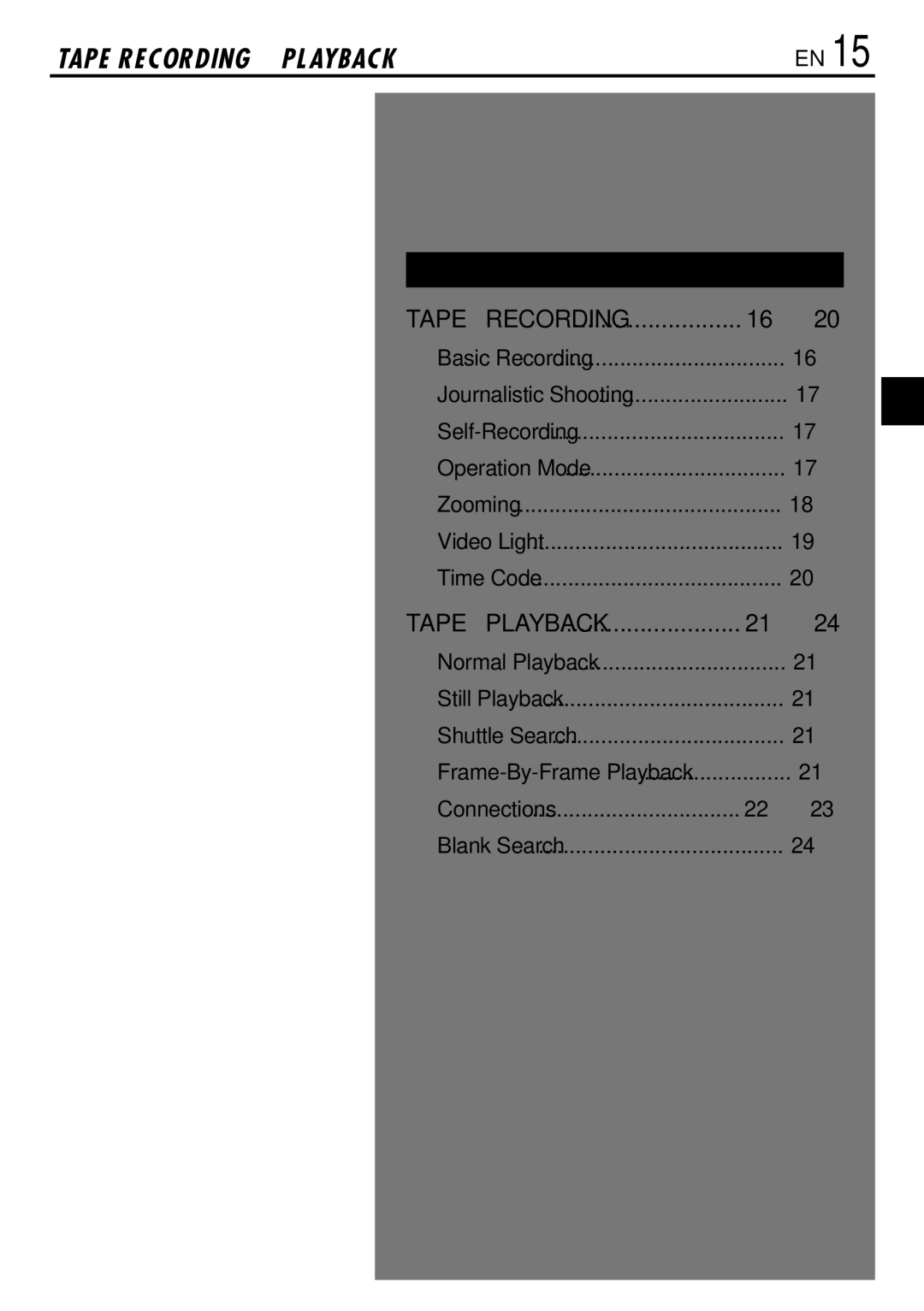 JVC GR-DVL765 specifications Tape Recording 