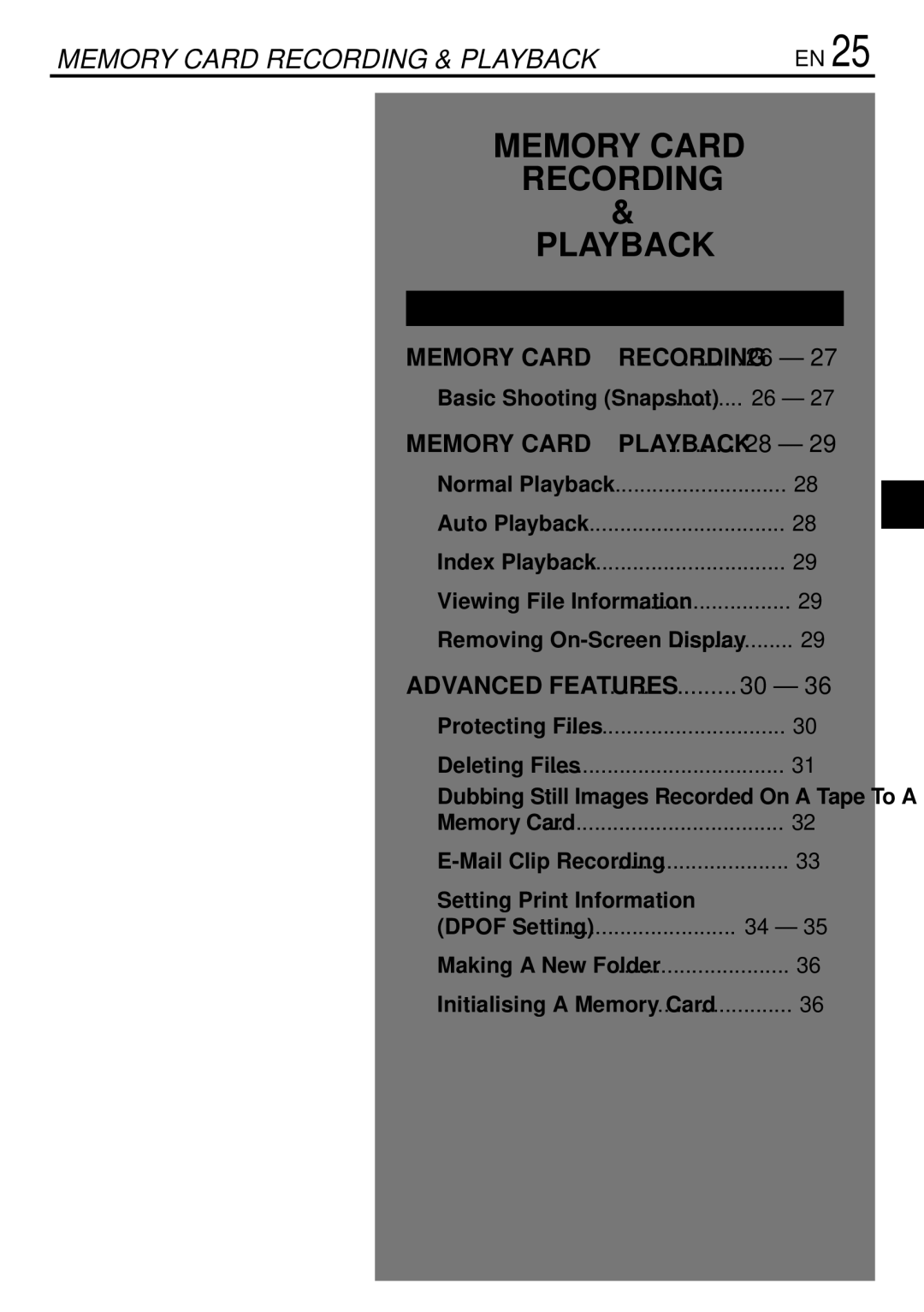 JVC GR-DVL765 specifications Memory Card 