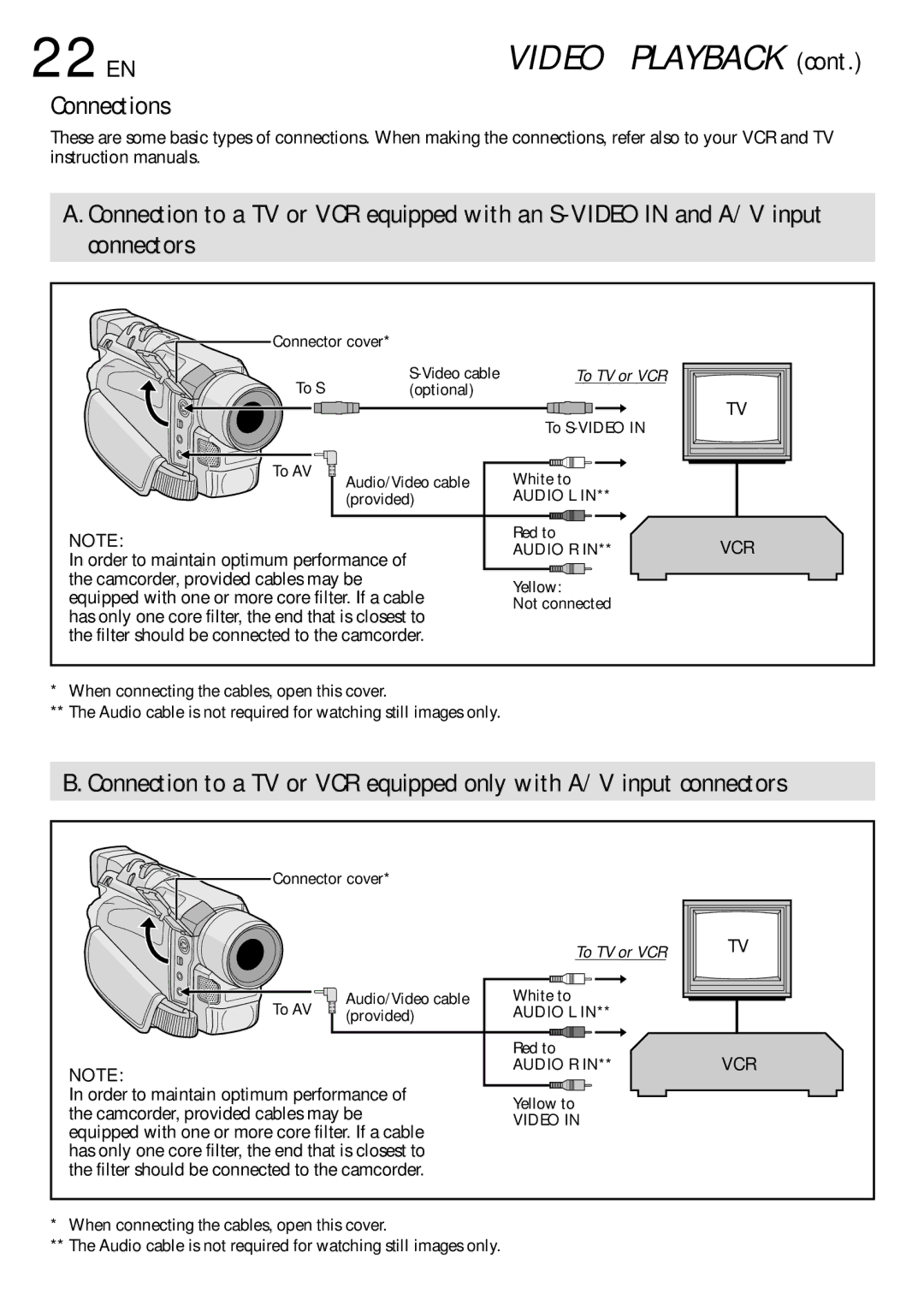 JVC GR-DVL815 specifications 22 EN 