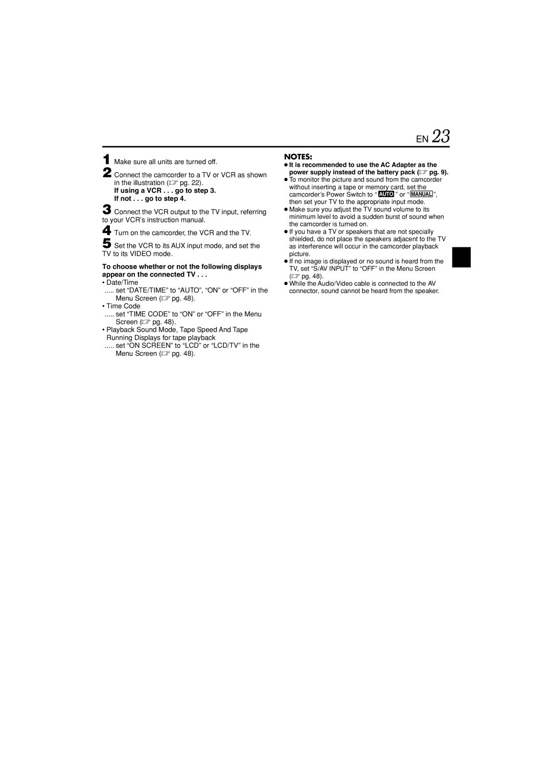 JVC GR-DVL822U specifications If using a VCR . . . go to step If not . . . go to step 