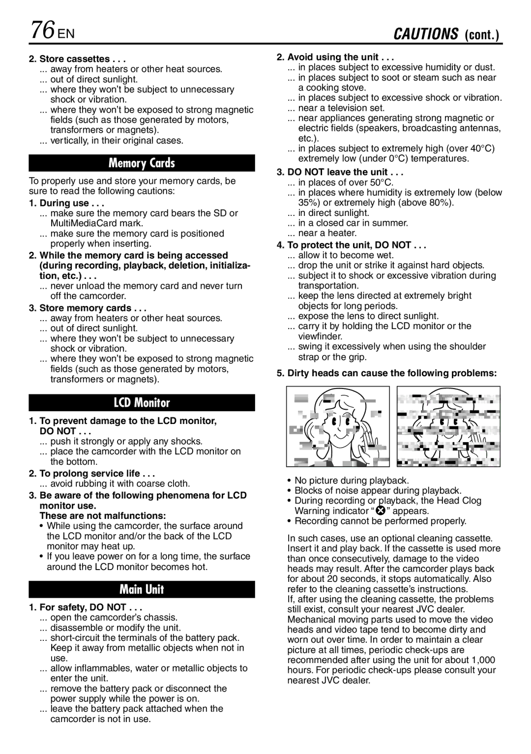 JVC GR-DVL567, GR-DVL865, GR-DVL867 specifications 76 EN 