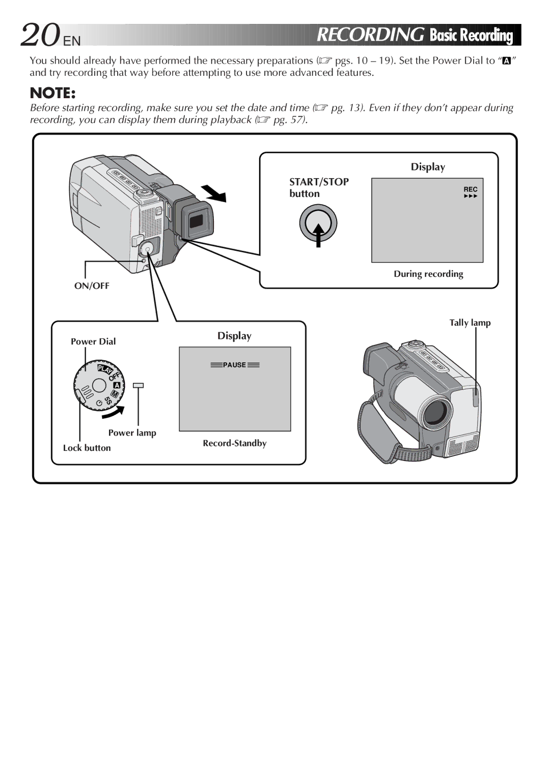 JVC GR-DVL9000 manual EN Recording, Display 