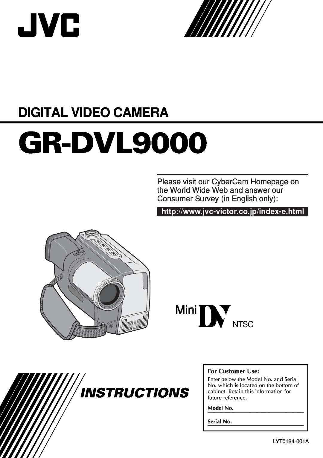 JVC GR-DVL9000 manual Digital Video Camera, Instructions, For Customer Use, LYT0164-001A 