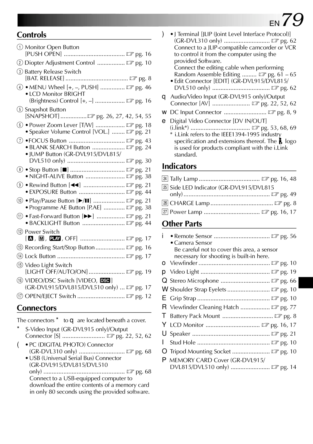 JVC GR-DVL915 specifications EN79 