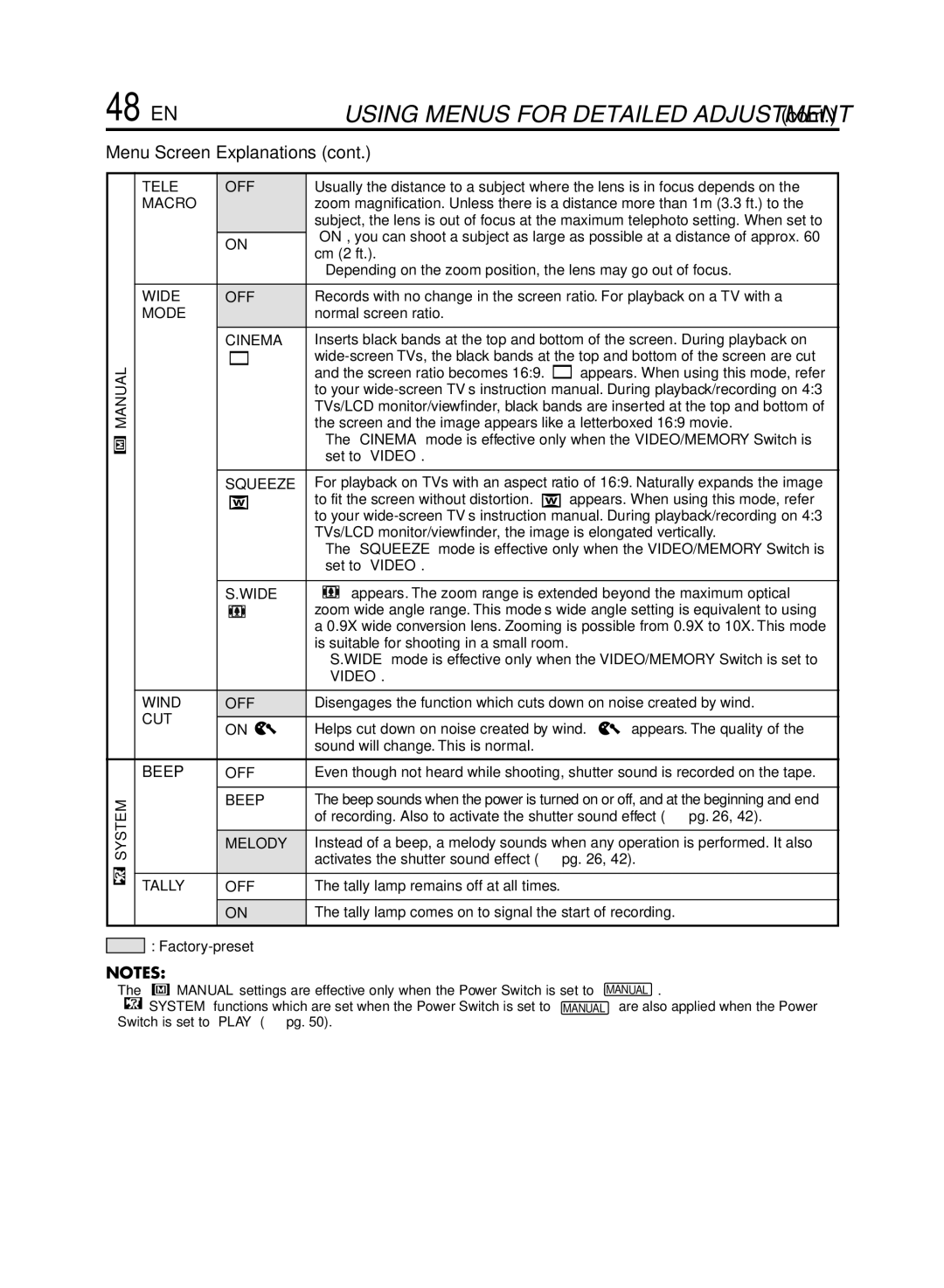 JVC GR-DVL920 specifications 48 EN 