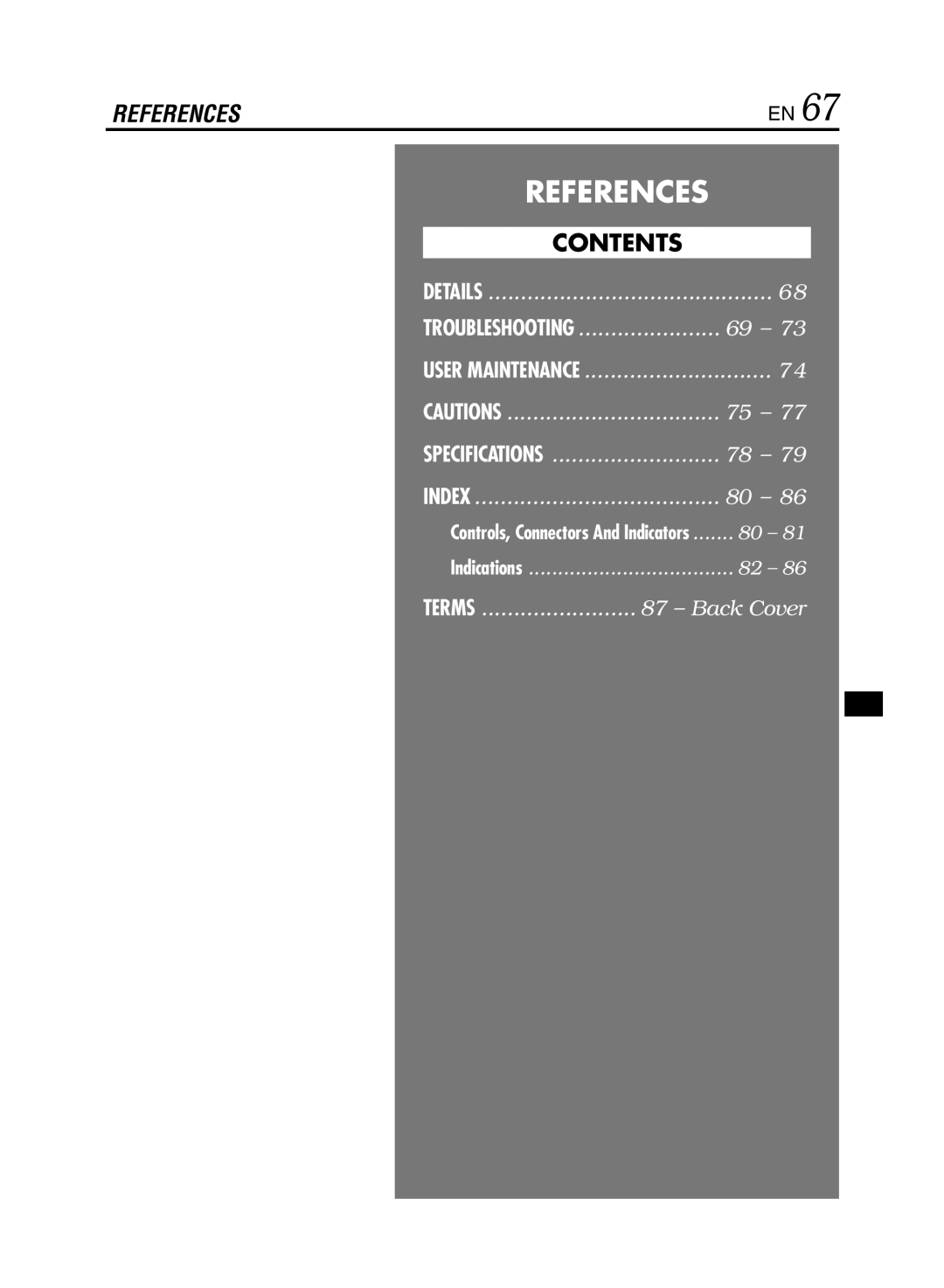 JVC GR-DVL920 specifications References 