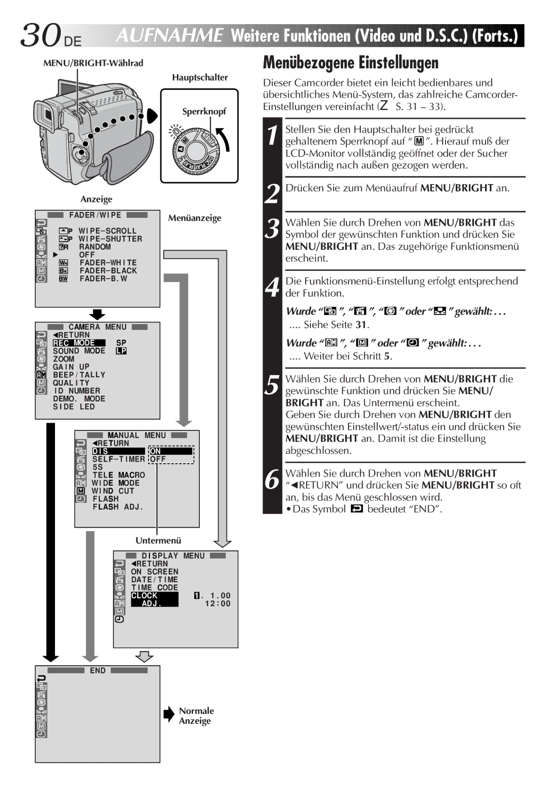 JVC GR-DVL9700 manual Siehe Seite, Wurde , oder gewählt 