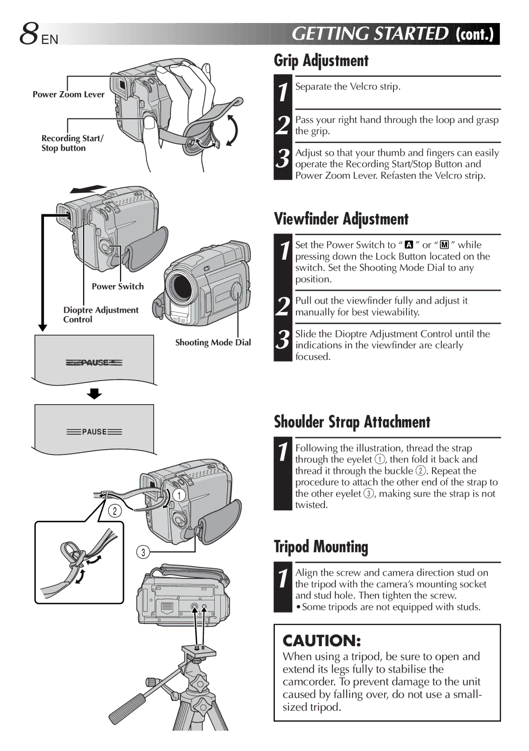 JVC GR-DVL9800 specifications EN Getting Started, Cont 