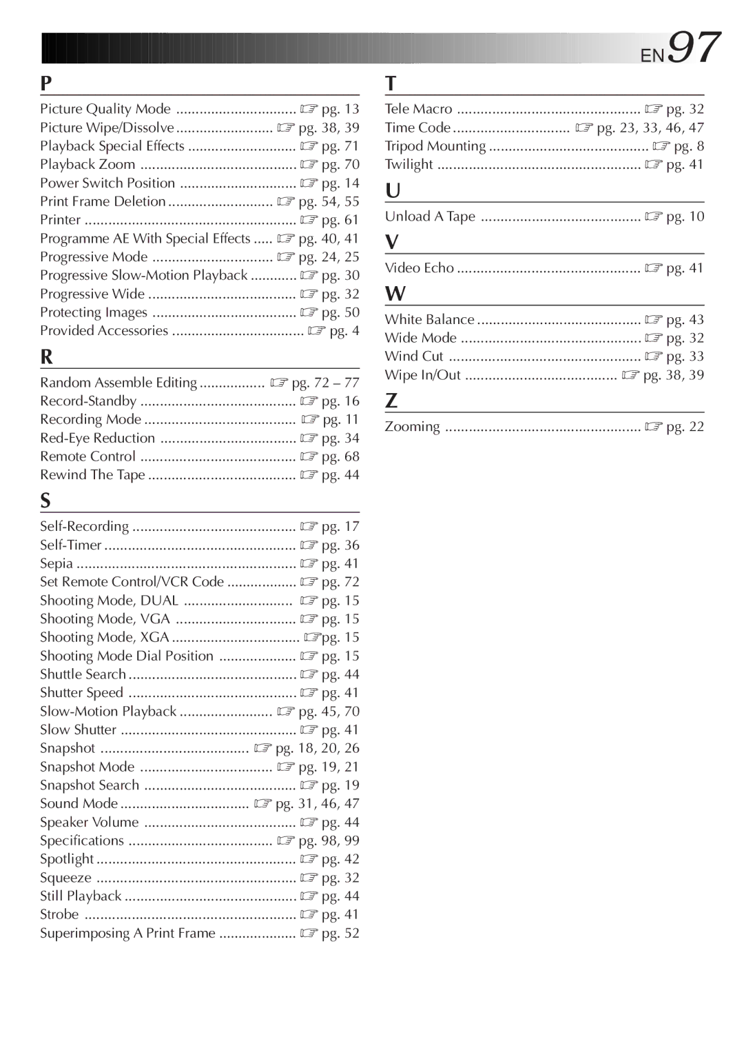 JVC GR-DVL9800 specifications Time Code, Zooming 