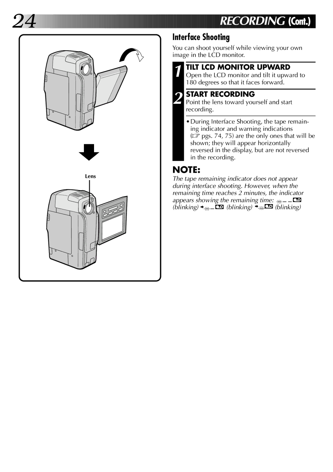 JVC GR-DVM1 manual Interface Shooting, Start Recording 