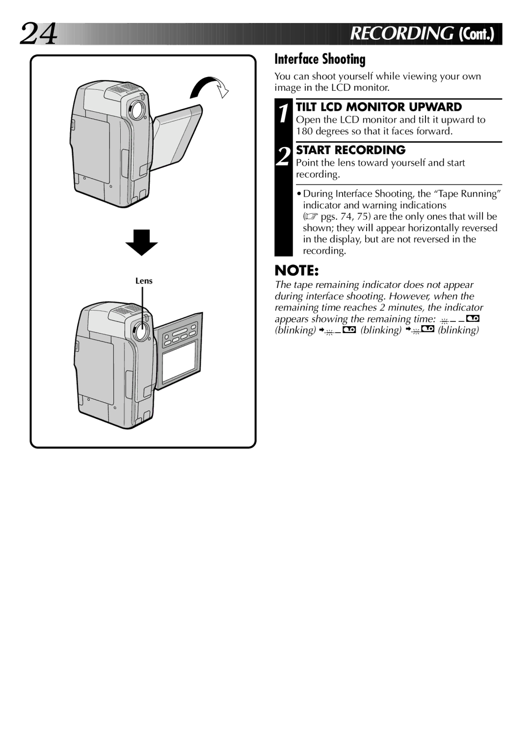 JVC GR-DVM1DU manual Interface Shooting, Start Recording 