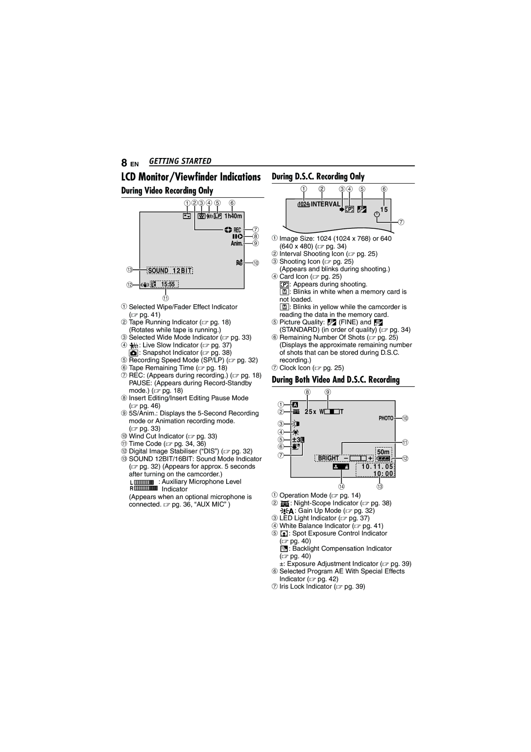 JVC GR-DVM5 manual During D.S.C. Recording Only, Interval, Bright 