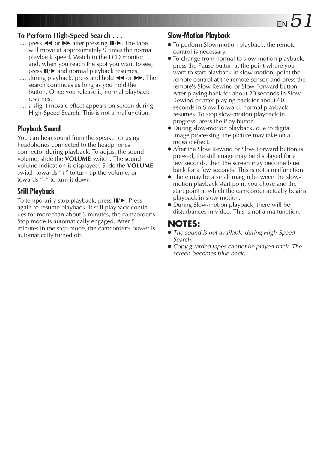 JVC GR-DVM5 manual To Perform High-Speed Search, Press 2 or 3after pressing 6/4. The tape 