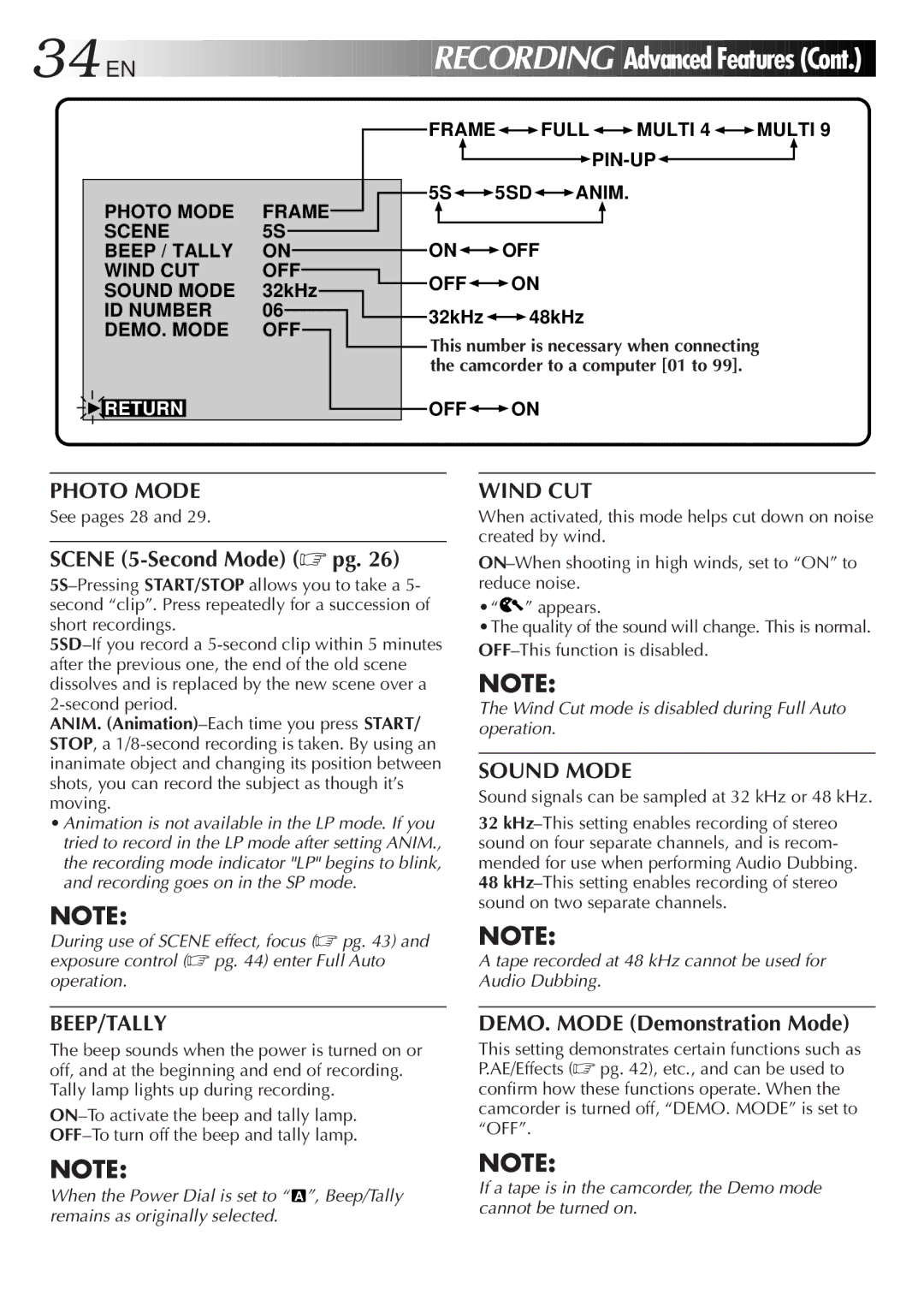 JVC GR-DVM5 specifications Photo Mode, See pages 28 