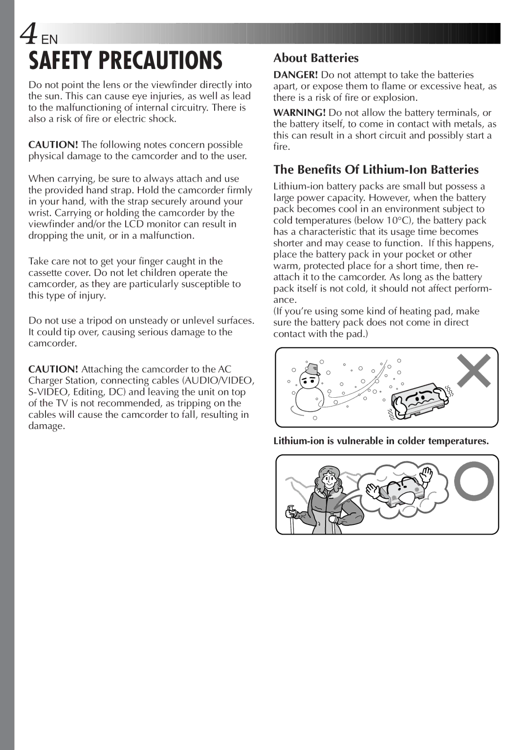 JVC GR-DVM5 specifications Safety Precautions 