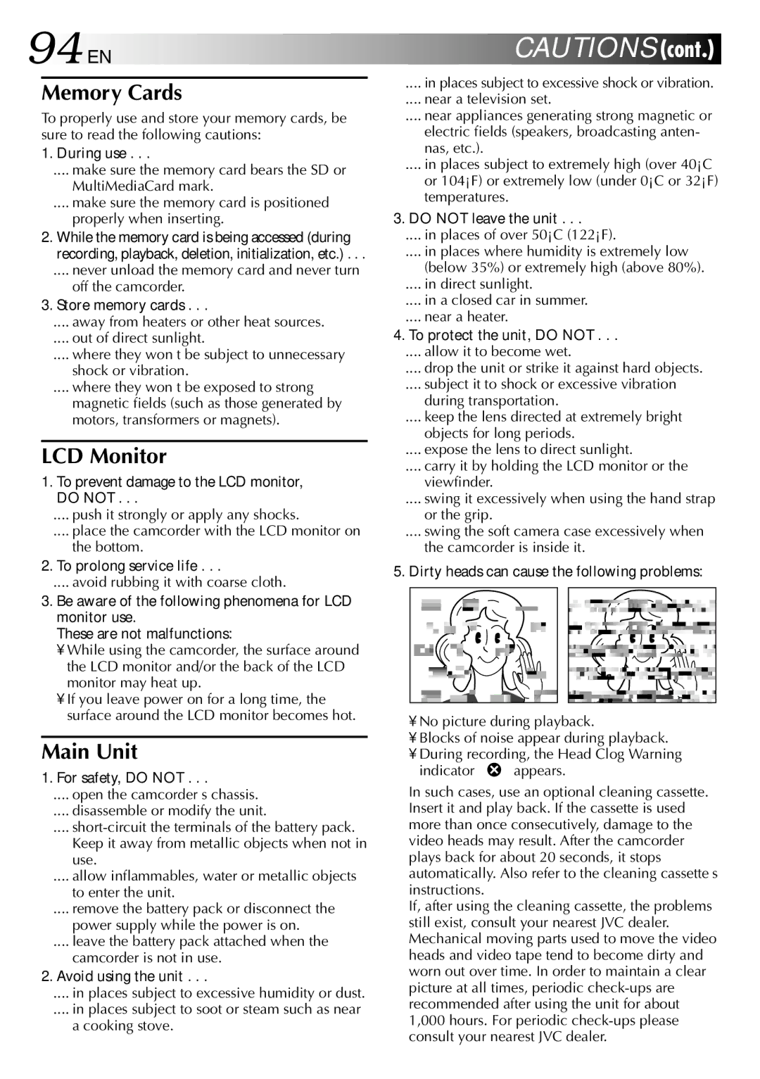 JVC GR-DVM75 specifications 94 EN 