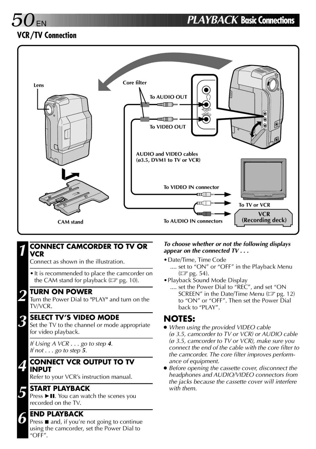 JVC GR-DVM801, LYT0002-0F2A manual Playback Basic Connections 